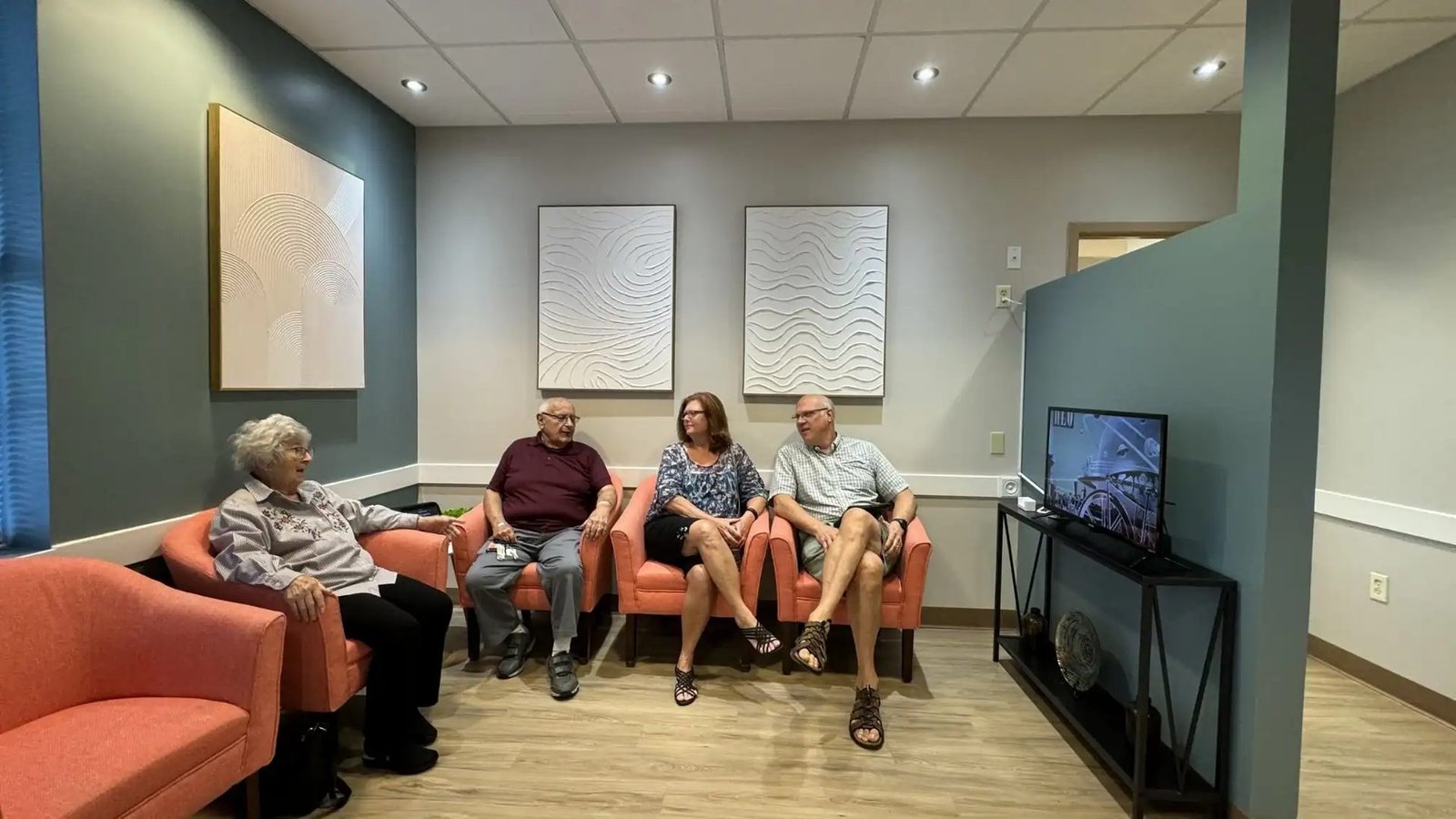Patients in the All About Audiology waiting room